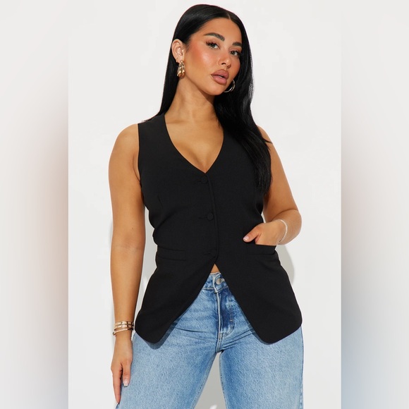 Fashion Nova The Carmen Vest - Black - Picture 1 of 3
